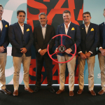 Australia SailGP team with SailGP CEO, Russell Coutts