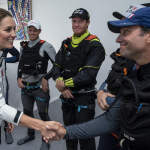 HRH The Duchess of Cambridge shakes hands with Billy Besson