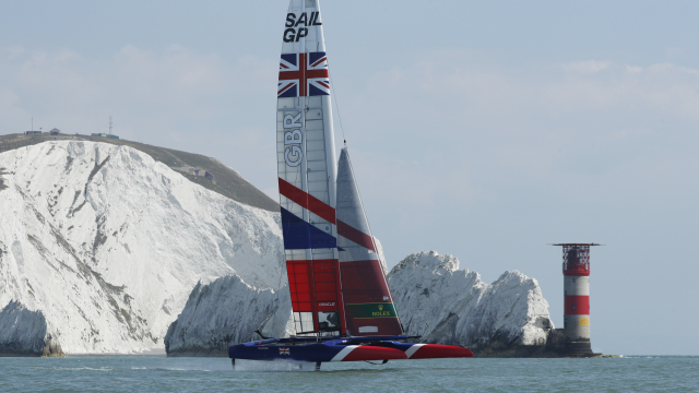 The Great Britain SailGP Team hit the water for the first time today, sailing past The Needles, ahea