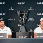 Tom Slingsby and Nathan Outteridge eye the SailGP Championship trophy